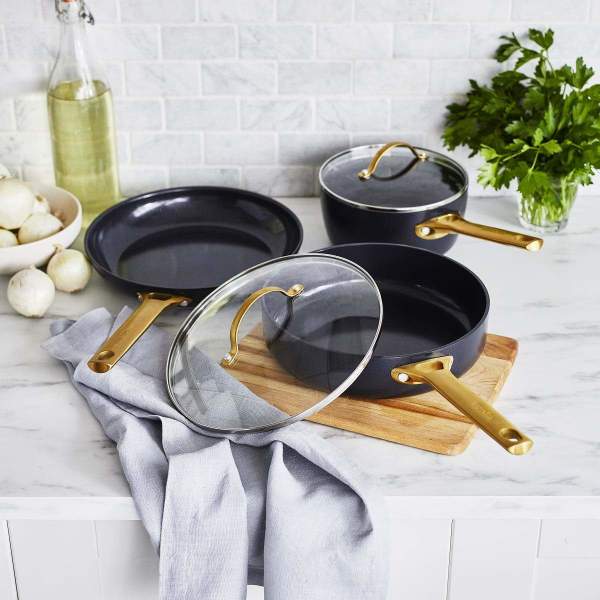 GreenPan - Reserve Ceramic Nonstick 10-Piece Cookware Set - Black