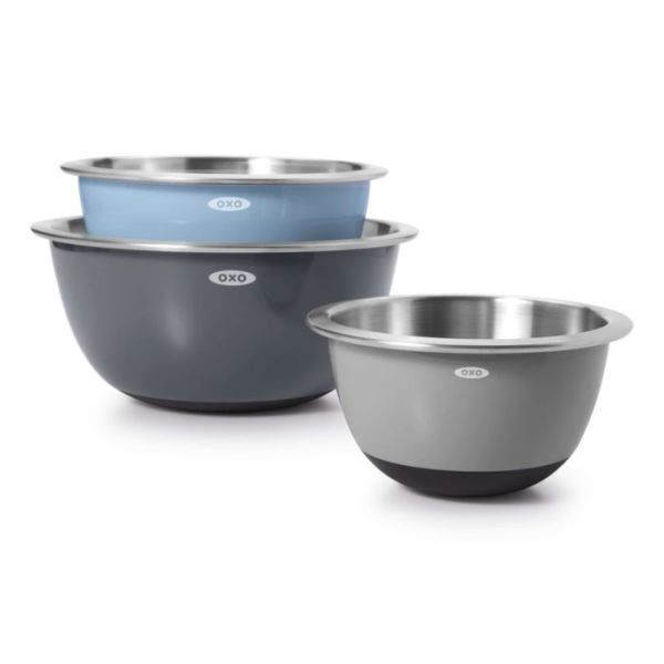 OXO Good Grips 3 Pc Stainless Steel Mixing Bowl Set 1