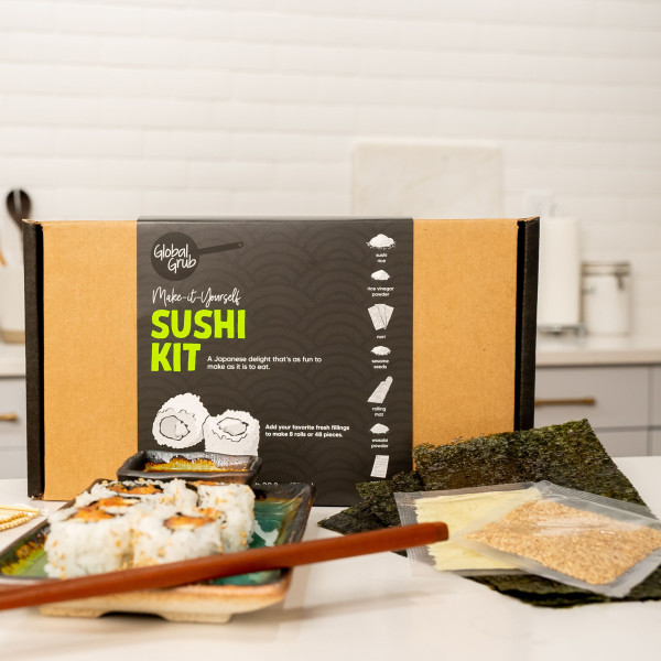 Global Grub DIY Sushi Making Kit - Sushi Kit Includes Sushi Rice, Nori  Sushi Seaweed, Rice Vinegar Powder, Sesame Seeds, Wasabi Powder, Bamboo  Sushi