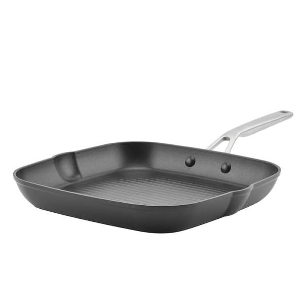 KitchenAid 11.25-Inch Hard-Anodized Nonstick Square Grill Pan 1