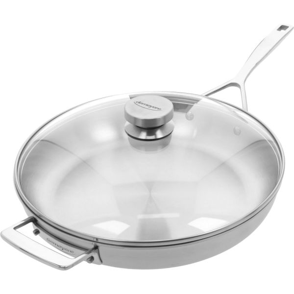 Demeyere Essential 5 12.5-Inch Stainless Steel Fry Pan With Lid 1