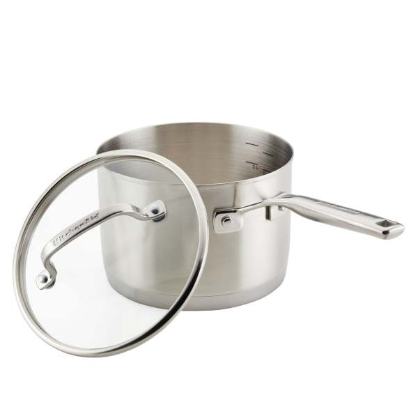 KitchenAid 3-Quart 3-Ply Stainless Steel Saucepan with Lid 1