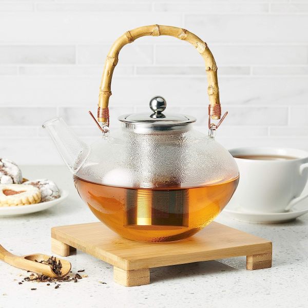 Bonjour Zen Glass Teapot with Stainless Steel Infuser and Coaster 1