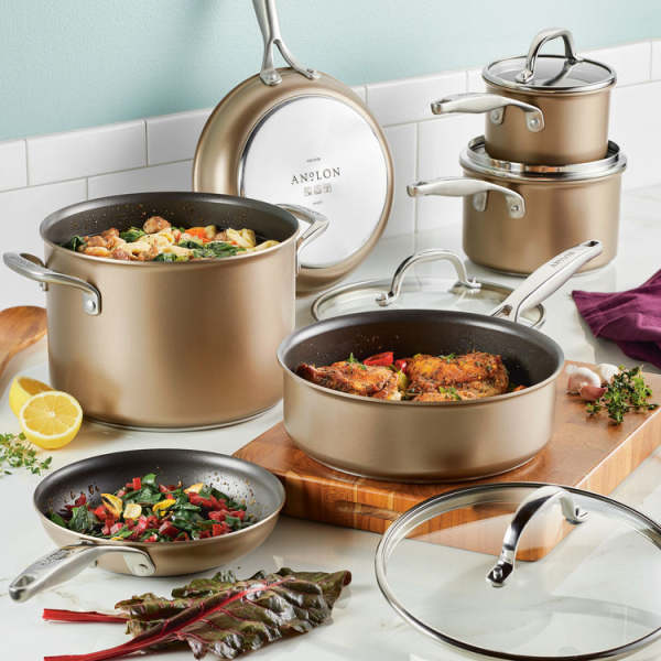 10-Piece Hard Anodized Nonstick Cookware Set