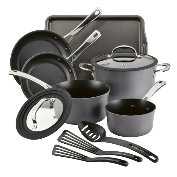 KitchenAid Hard Anodized Nonstick Cookware Pots and Pans Set, 10 Piece,  Onyx Black & Reviews