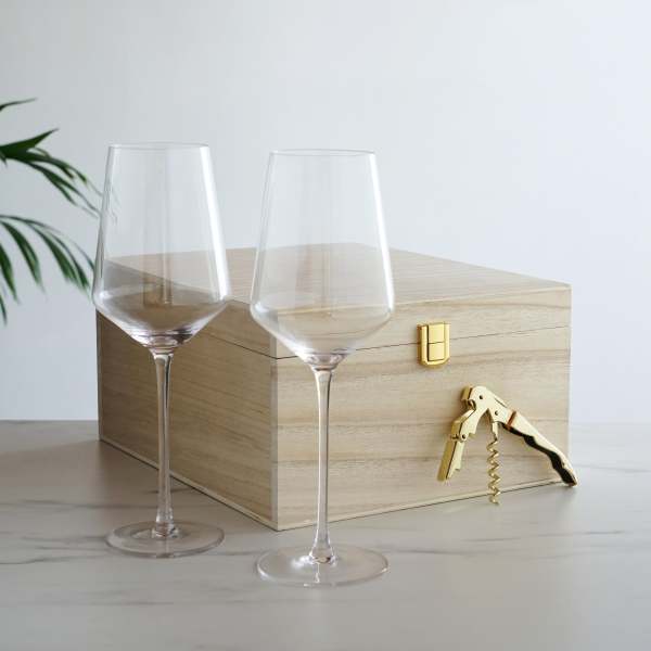 Viski Wine Glass & Corkscrew Gift Box