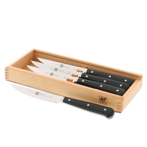 Zwilling 4-Piece Porterhouse Steak Knife Set in Beechwood Box 1