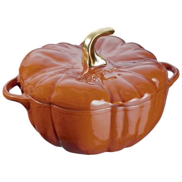 Staub Cast Iron Pumpkin Cocotte 3.5 Qt Burnt Orange