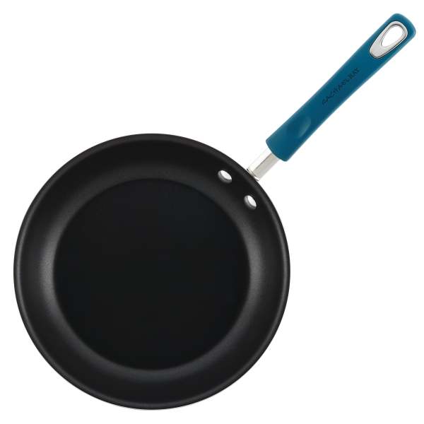 Rachael Ray Hard Enamel Aluminum Nonstick Skillet, 12-1/2, Marine Blue