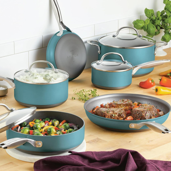 Anolon 11-Piece Cookware Set in Moonstone