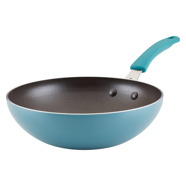 Rachael Ray Cook + Create 10.5-Inch Open Stir Fry Pan Agave Blue