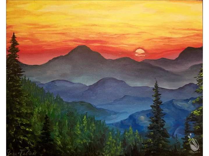 Paint and Sip - Over the Blue Ridge Mountains - Colorado Springs ...