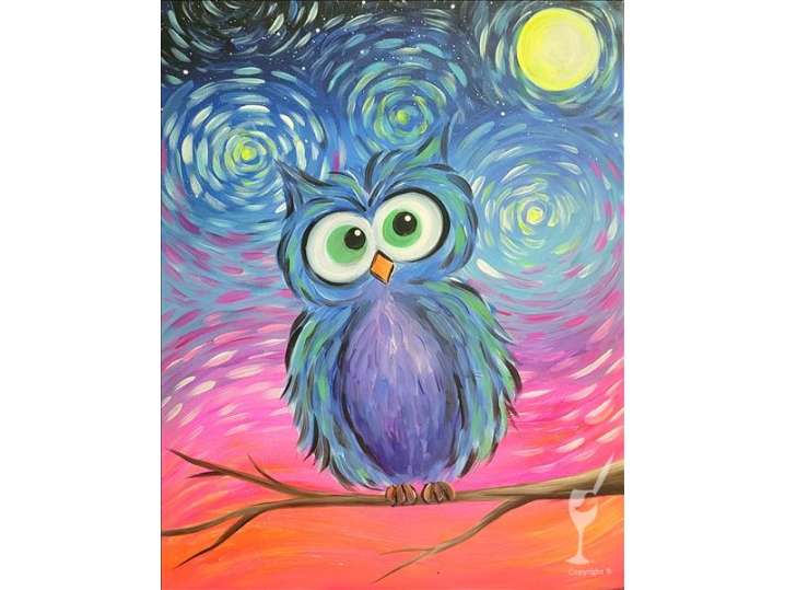 Owl on a Starry Night