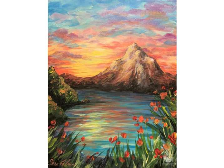 Paint and Sip - Glowing Mountain Sunrise (Mimosa Included!) - Colorado ...