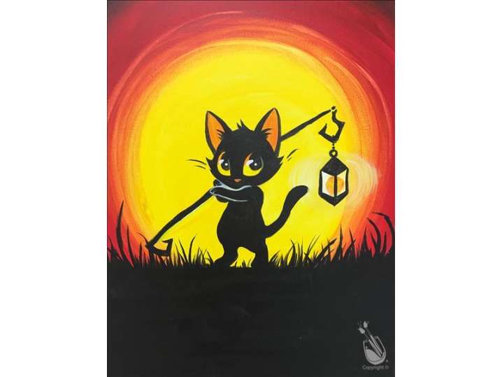 Paint and Sip - Full Moon Kitty - Houston | Classpop!