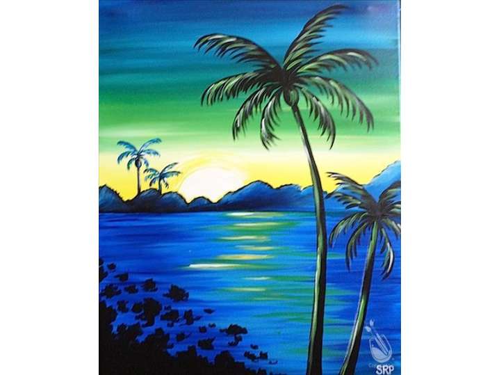 Paint and Sip - Pure Blue Paradise - Houston | Classpop!