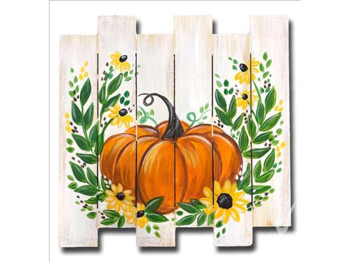 Folk Floral Pumpkin