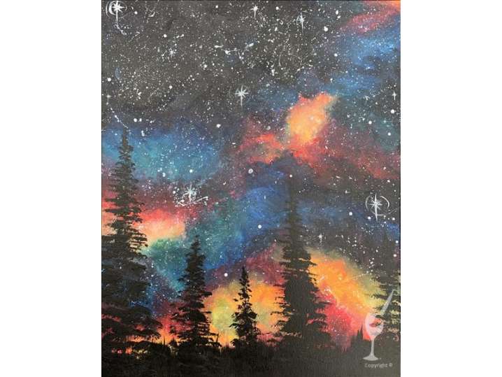 Rainbow Galaxy Above the Trees