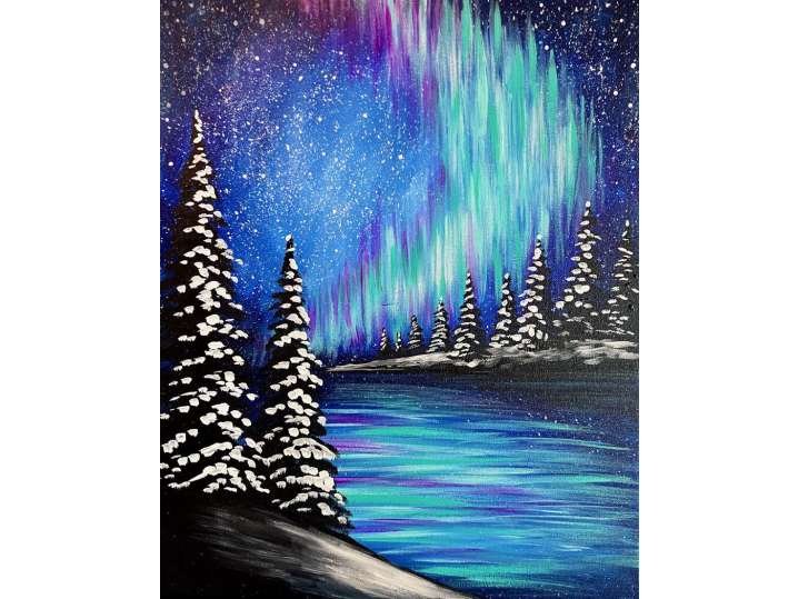 Paint and Sip Evening Aurora Classpop!