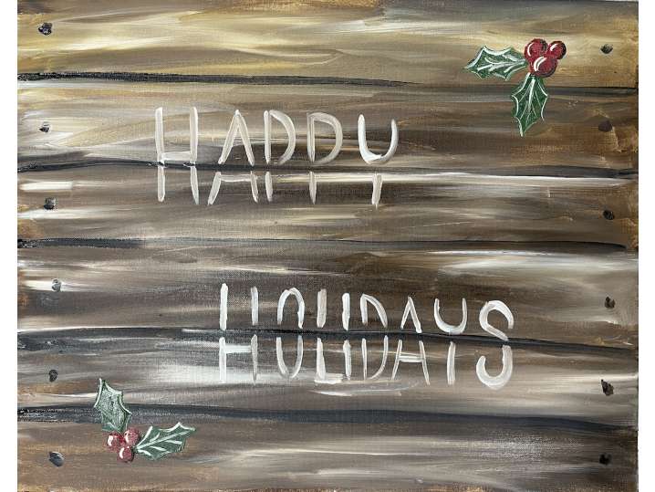 Rustic Wood Holiday Sign