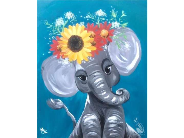 Paint and Sip Family Time Charming Elephants San Antonio Classpop!