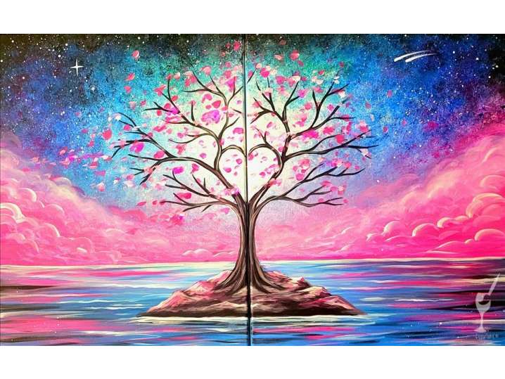 Paint and Sip - Cosmic Love Tree - Date Night - Austin | Classpop!