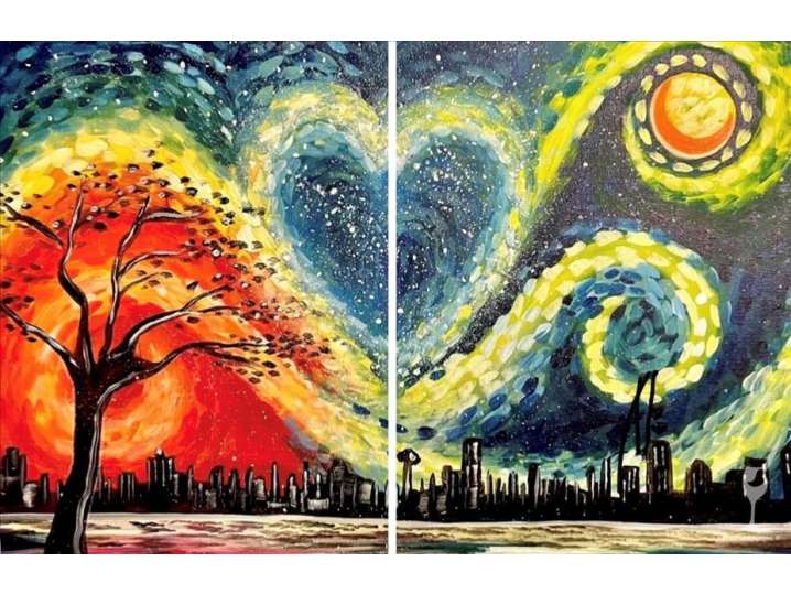 Paint and Sip - Starry Cityscape - Date Night - Austin | Classpop!