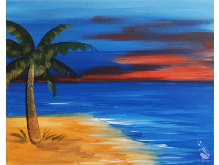 Paint and Sip - Kids Camp - Palm Trees and Sandy Shores - San Antonio ...