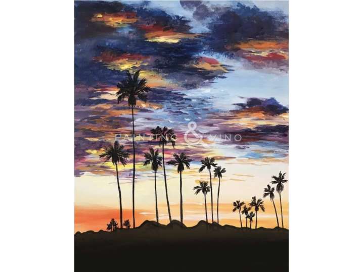 Cinematic Sunset Palm Trees