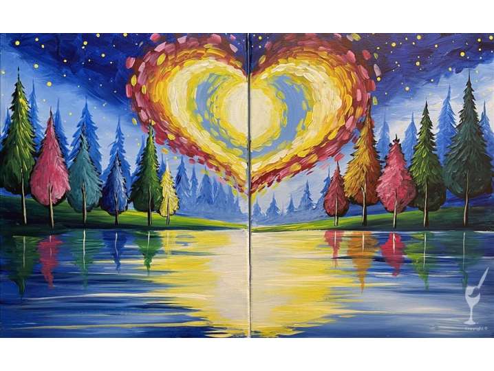 Paint and Sip - Romantic Scenery and Night Sky Forest - Houston | Classpop!