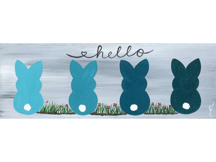 Blue Happy Bunnies