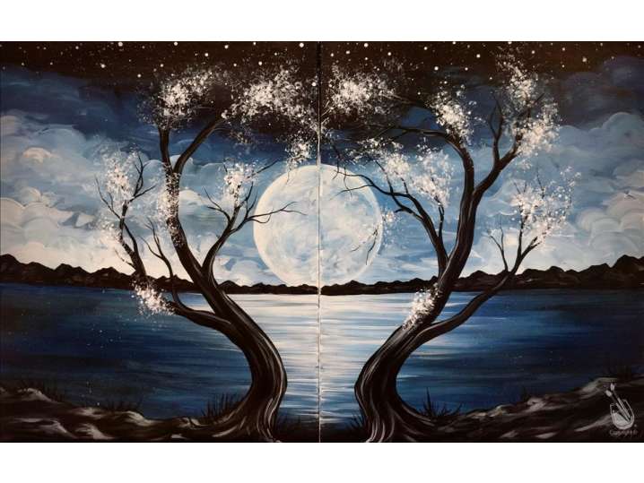 Paint and Sip - I Love You to the Moon - Date Night - Austin | Classpop!