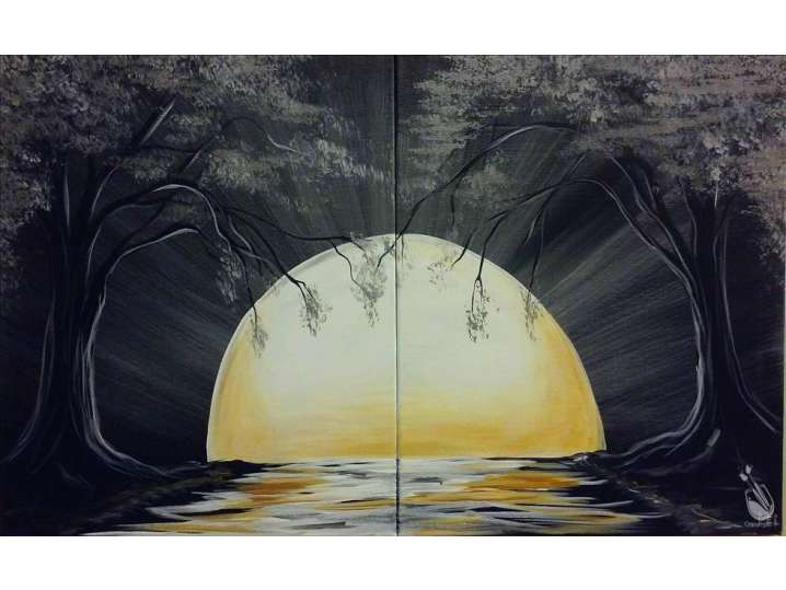 Moon Set in the Trees