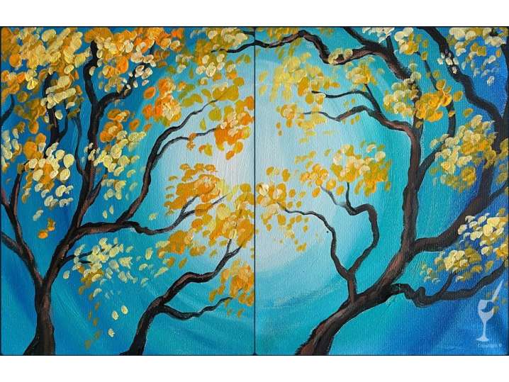 Paint and Sip - Golden Trees in Bloom - Austin | Classpop!