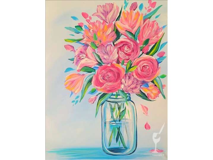 Cheerful Mason Jar Bouquet