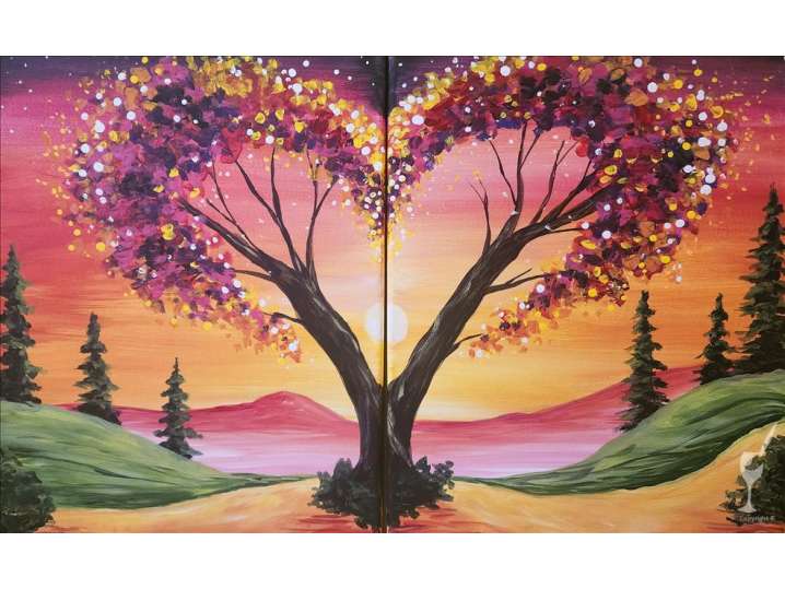 Paint and Sip - Tree of Love - Date Night - San Antonio | Classpop!
