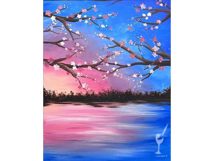 Paint and Sip - Magnetic Cherry Blossoms - Houston | Classpop!