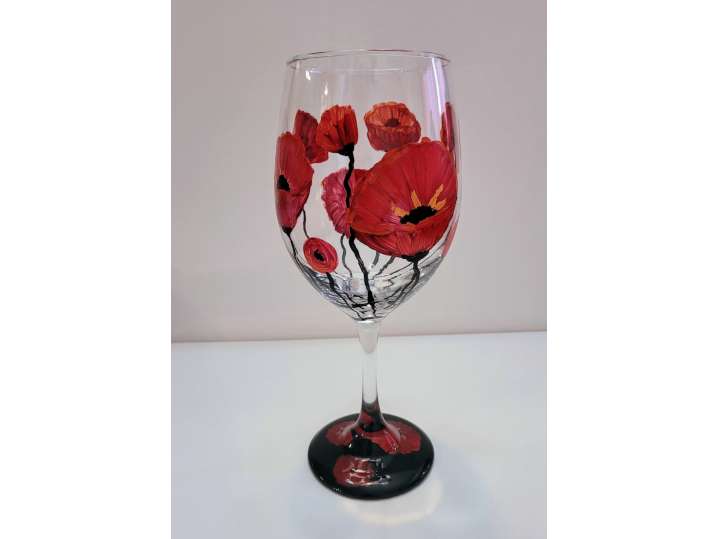 Floral Wine Glass