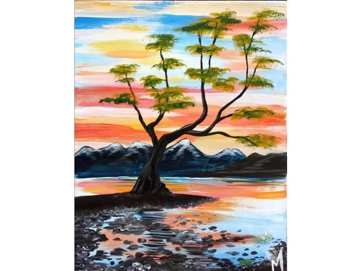 Paint and Sip Under the Glowing Sky Pasadena Classpop!