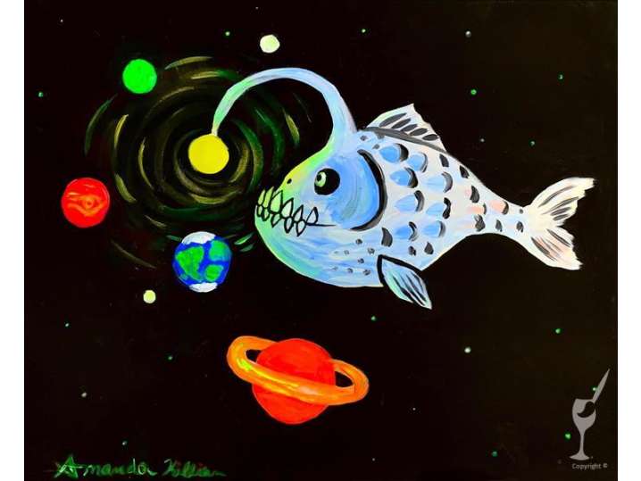 Paint and Sip - Space Fish - Family Fun Kids Camp - Pasadena | Classpop!
