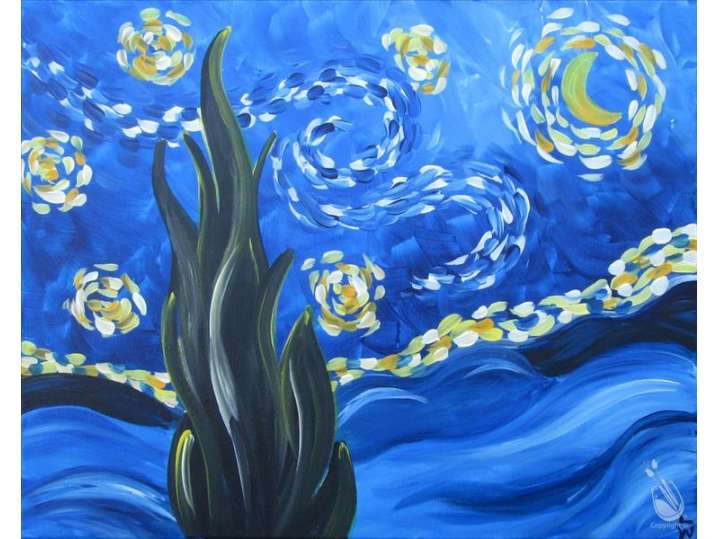 Paint and Sip - Van Gogh Inspired Starry Night - Baytown | Classpop!