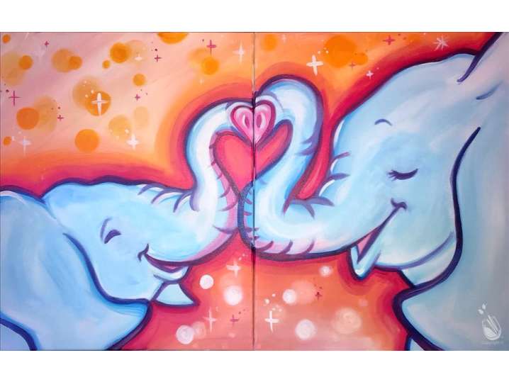 Paint and Sip Majestic Elephants Denver Classpop!