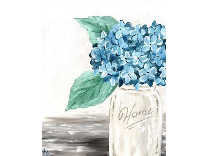Bright Blue Hydrangeas