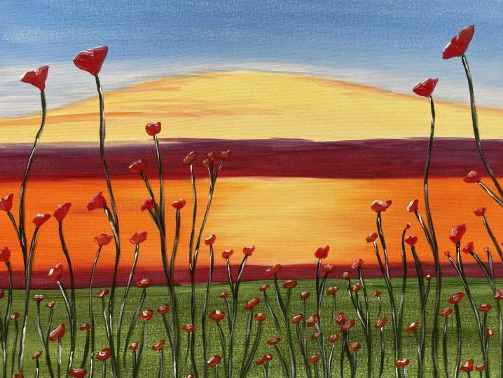 Paint and Sip - Field of Poppies - Orange County | Classpop!