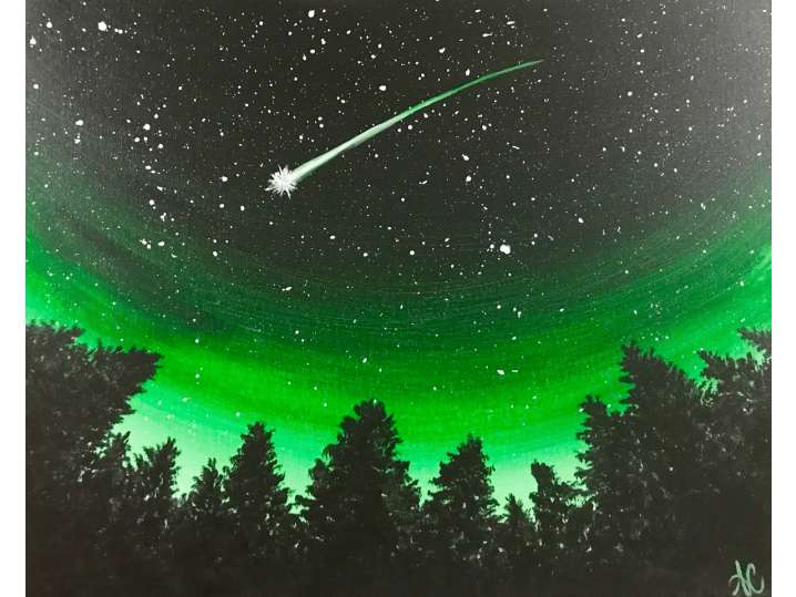 Stars in Emerald Sky