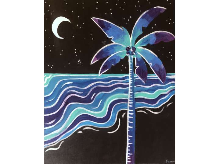 Palm Against the Ocean