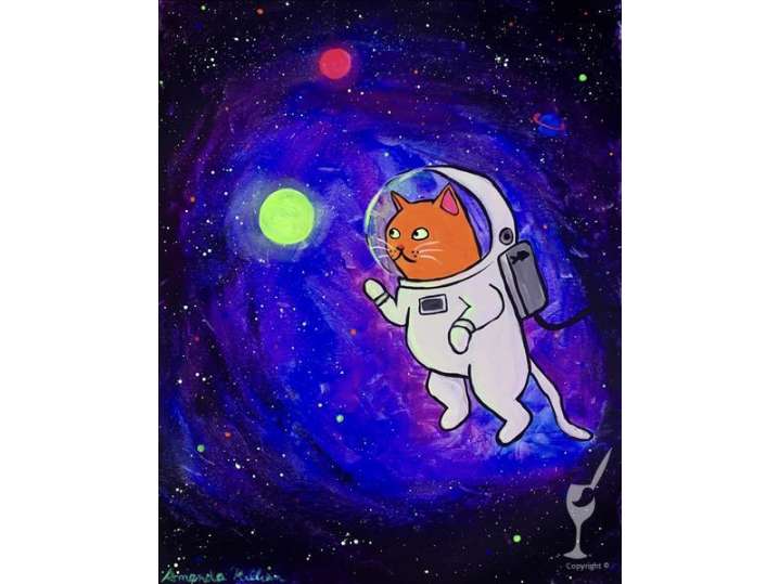 Kids Paint Cats in Space