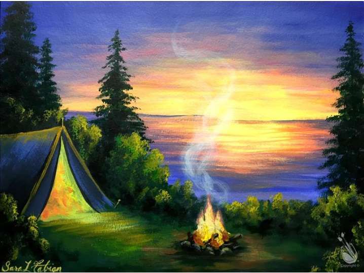 Paint and Sip Campfire Smoke San Antonio Classpop!