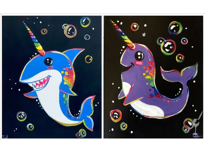 Paint and Sip Aquatic Friends Family Fun San Antonio Classpop!