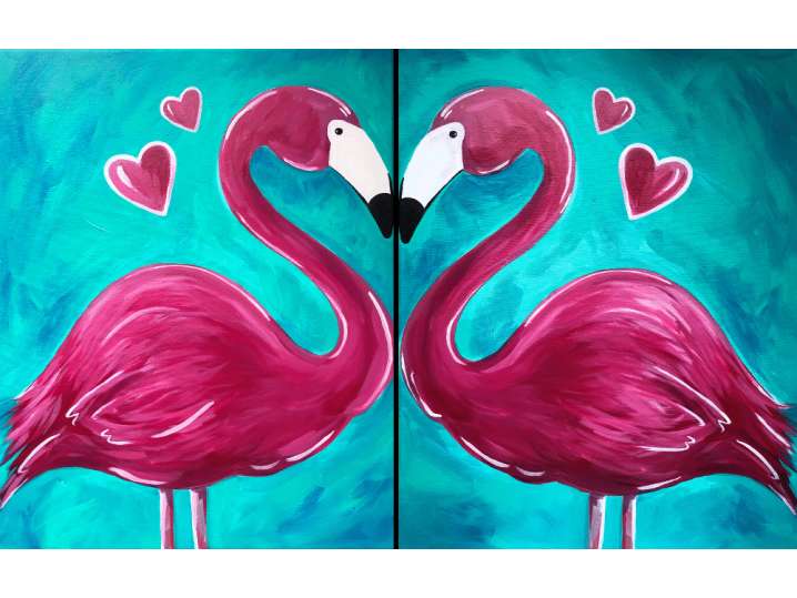 Kissing Flamingos